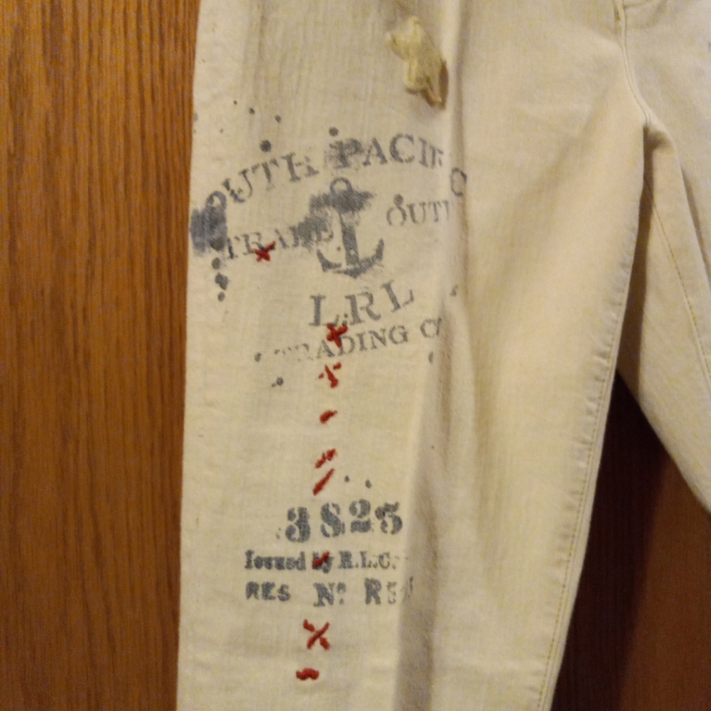 Lauren Ralph Lauren Cream Jeans with Graphic Details - Picture 10 of 10